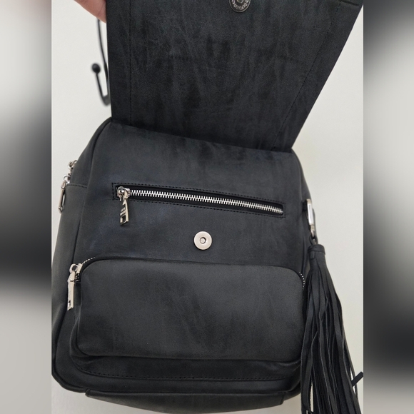 Steve Madden Black PVC Backpack - Picture 3 of 8